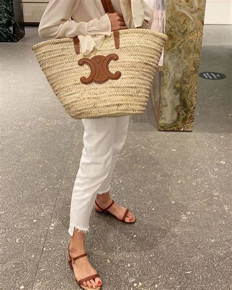 celine raffia beach bag